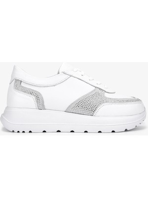 Valmenti Kadın Hakiki Deri Beyaz Sneakers & Spor Ayakkabı 1107 514 Bn Ayk SK25-26 Byz/byz Suet/taslı