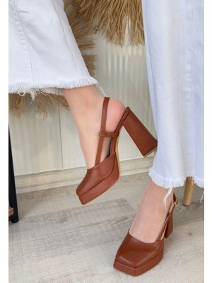 Mety Taba Cilt Topuklu Ayakkabı