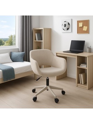 Chairlife Monev 2 Bej Kumaş, Metal Ayaklı, Ev ve Ofis Çalışma Koltuğu – Öğrenci, Ofis, Büro, Bilgisayar Sandalyesi