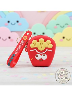 Sevimli Silikon Cips Para Cüzdanı ve Anahtarlık