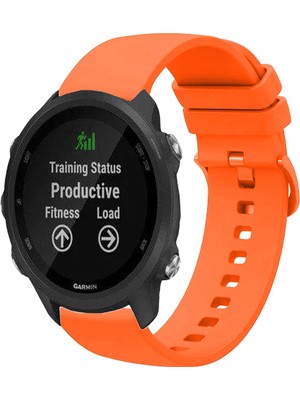 Garmin Forerunner 245 / 245 Music ile Uyumlu Kordon Jel Silikon Tokalı Kayış