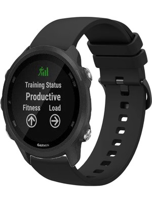 Garmin Forerunner 245 / 245 Music ile Uyumlu Kordon Jel Silikon Tokalı Kayış