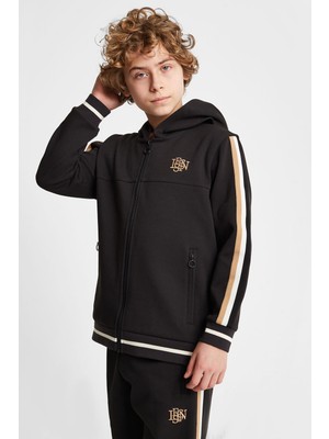 Çocuk Fermuarlı Kapüşonlu  Sweatshirt 25N-3130