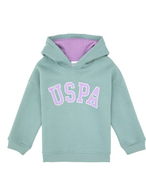 U.S. Polo Assn. Kız Çocuk Şardonlu Kapüşonlu Mint Sweatshirt 50317890-VR090