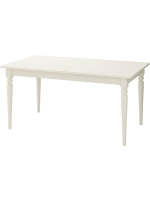 Açılır Yemek Masası, Beyaz, 4-6 Kişilik, Açılabilir, 155/215X87 cm