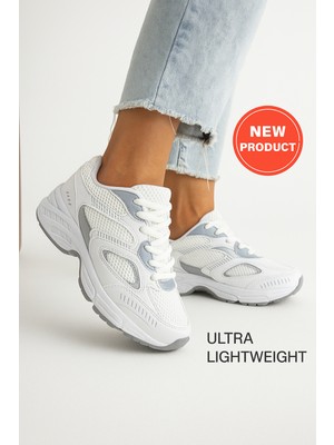 Devida Kadın Beyaz Spor Ayakkabı Günlük Rahat Air Taban Sneaker N110
