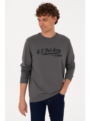U.S. Polo Assn. Erkek Bisiklet Yaka Regular Fit Gri İnce Sweatshirt 50316315-VR024