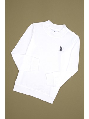 U.S. Polo Assn. Erkek Çocuk Beyaz Basic Bisiklet Yaka Sweatshirt 50314971-VR013