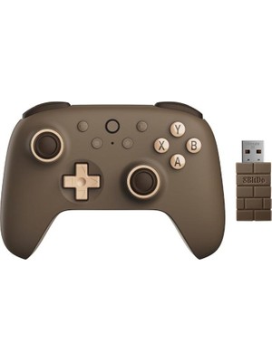 8bitdo Ultimate 2c Kablosuz 2.4g Oyun Kolu Pc Android Hall Effect Joystick Brownie Kahverengi