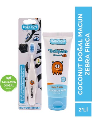 Babyton Doğal Hindistan Cevizi Diş Macunu ve Zebra Diş Fırçası