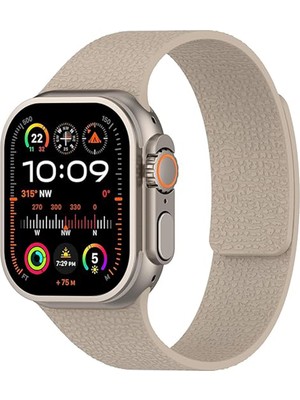 Apple Watch 2-3-4-5-6-7-8-10 & Se Uyumlu Manyetik Desenli Spor Silikon Kordon (38/40/41 & 42 Mm)