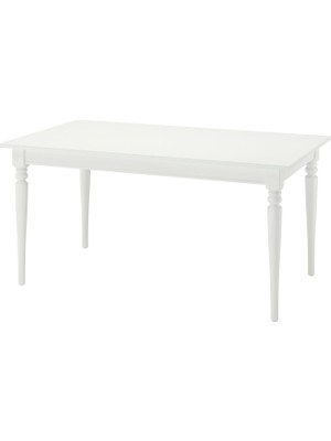Açılır Yemek Masası, Beyaz, 4-6 Kişilik, 155/215X87 cm