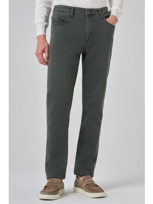 Morven  Erkek Haki Denim 5 Cep Dynamic Fit Jean Kot Pantolon