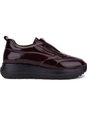 Tamer Tanca Kadın Hakiki Deri Bordo Sneakers & Spor Ayakkabı 1107 521 Bn Ayk SK25-26 Bordo Rugan