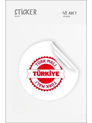 Hsn Türk Malı Yuvarlak Etiket 3 cm 48 Adet