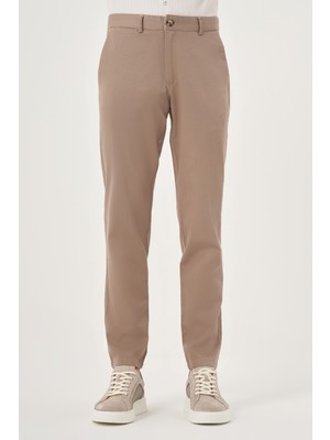 Morven  Erkek Vizon Yazlık Pamuk Yan Cep Slim Fit Chino Pantolon