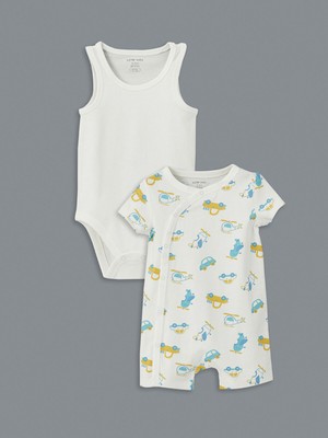 Lc Waikiki Yeni Sezon Erkek Bebek Tulum ve Çıtçıtlı Body 2'li