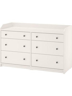 Hobiurun 6 çekmeceli şifonyer, beyaz, 138x46x84 cm