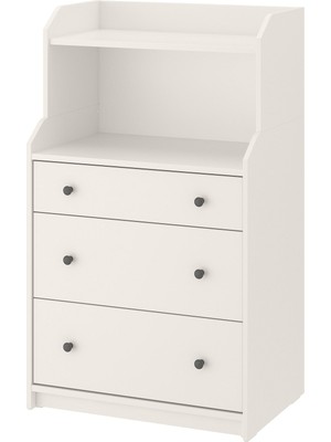 Hobiurun 3 çekmeceli şifonyer, beyaz, 70x46x116 cm
