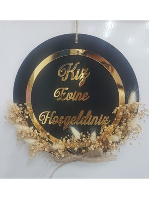 Evsay Kız Evine Hoşgeldiniz Kapı Süsü Kapı Aksesuarı 24 cm Çap