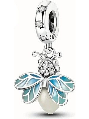 Fubena 925 Ayar Gümüş Karanlıkta Parlayan Ateşböceği Charm Kadın Kullanıcılar İçin Şık Tasarım