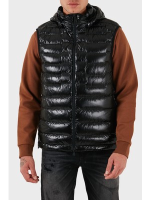 Boss Kapitoneli Regular Fit Kapüşonlu Su Itici Parlak Şişme Yelek Erkek Yelek 50548848 001