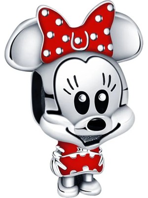 Fubena Puantiye Fiyonklu ve Elbiseli Minnie Charm