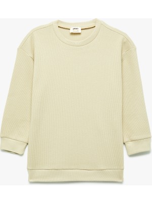 Koton Pamuklu Uzun Kollu Bisiklet Yaka Oversize Basic Sweatshirt