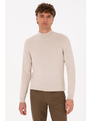 U.S. Polo Assn. Erkek Slim Fit Yarım Balıkçı Yaka Taş Basic Kazak 50307783-VR225