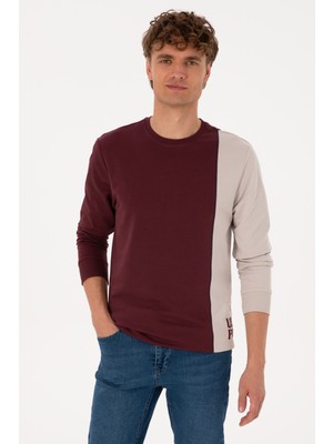 U.S. Polo Assn. Erkek Regular Fit Bisiklet Yaka Bordo İnce Sweatshirt 50316316-VR177