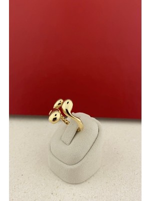 Onseva Kuyumculuk 14 Ayar Altın Modern Tasarım Damla Yüzük