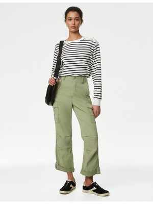 Marks & Spencer Lyocell™ Straight Leg Crop Kargo Pantolon