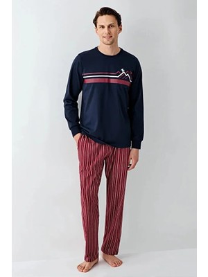 Arnetta Uzun Kol Çizgili Erkek Pijama Takım 3648