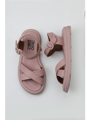 Bueno Shoes Gül Kurusu Deri Kadın Düz Sandalet 01WY9409 01WY9409