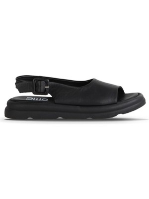 Bueno Shoes Siyah Deri Kadın Düz Sandalet 01WY9404 01WY9404