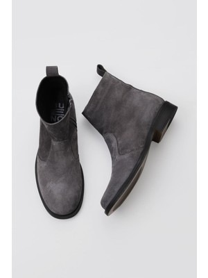 Bueno Shoes Gri Süet Kadın Düz Bot 01WV8603 01WV8603