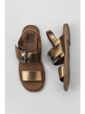 Bueno Shoes Bronz Deri Kadın Düz Sandalet 01WY2013 01WY2013