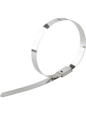 Tork Kelepçe Paslanmaz Çelik Kablo Bağı Cırt Kelepçe 4,6X370 Metalik 304 Kalite Tork 100 'lü Paket