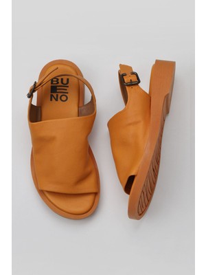 Bueno Shoes Turuncu Deri Kadın Düz Sandalet 01WY2917 01WY2917