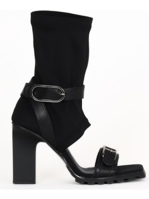 Bueno Shoes Siyah Deri-Kms Kadın Sandalet 30WB24073 30WB24073