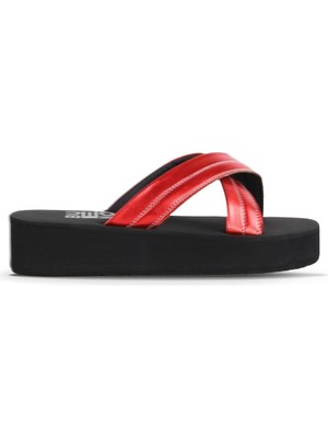 Bueno Shoes Kırmızı Sedef-Sipahi Kadın Dolgu Topuklu Terlik 26WT230164 26WT230164