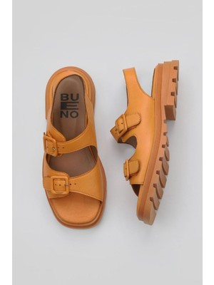 Bueno Shoes Turuncu Deri Kadın Düz Sandalet 01WY5505 01WY5505
