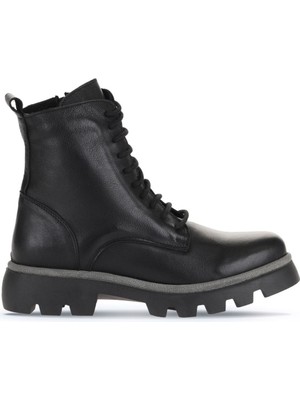 Bueno Shoes Siyah Deri Kadın Düz Bot 01WZ6503 01WZ6503