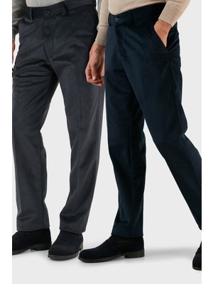 Buratti Normal Bel Regular Fit Düz Paça 2'li Paket Kadife Pantolon Erkek Kadife Pantolon 645MERLINS2