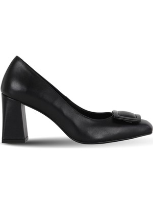 Bueno Shoes Siyah Deri Kadın Topuklu Ayakkabı 39WA2005 39WA2005