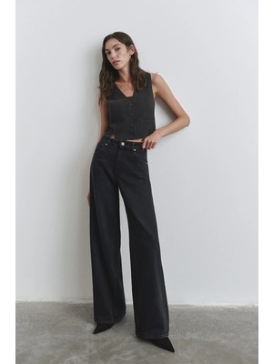 Mavi Siena Pamuklu Wide Leg Fit Yüksek Bel Geniş Paça Jeans Bayan Kot Pantolon 1010763
