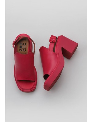 Bueno Shoes Fuşya Deri Kadın Topuklu Sandalet 01WY12700 01WY12700