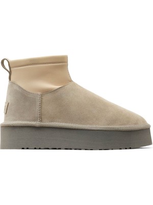 Bueno Shoes Bej Süet Kadın Dolgu Topuklu Bot 05AG2114054 05AG2114054