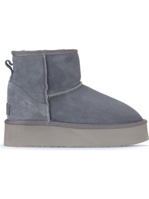 Bueno Shoes Mavi Süet Kadın Dolgu Topuklu Bot 05AG2034054 05AG2034054