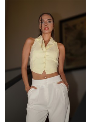 Sarı Sırt  Detaylı Yelek